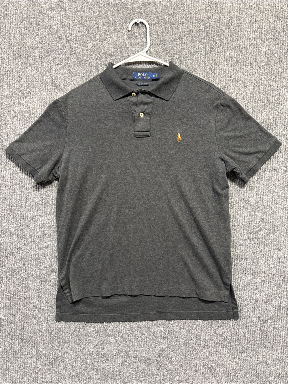 Polo by Ralph Lauren Charcoal Gray Pima Soft Touch with Brown Pony Medium
